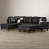 Russ Sectional with Ottoman Black