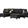 Russ Sectional with Ottoman Black