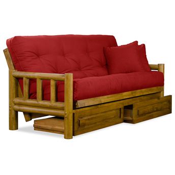 Tahoe Log Futon Frame and Mattress Set - Heritage